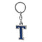 Blue T keychain with silver