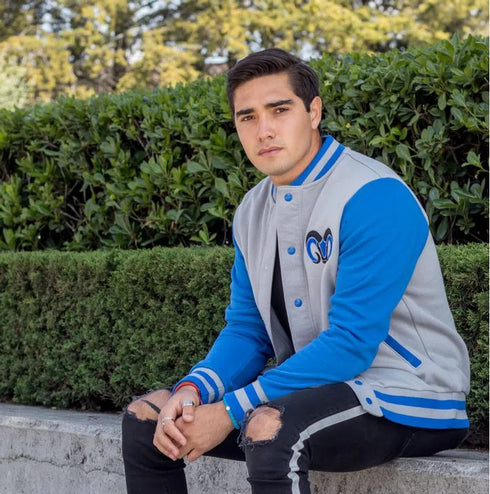 Chamarra universitaria BORREGOS Azul Unisex